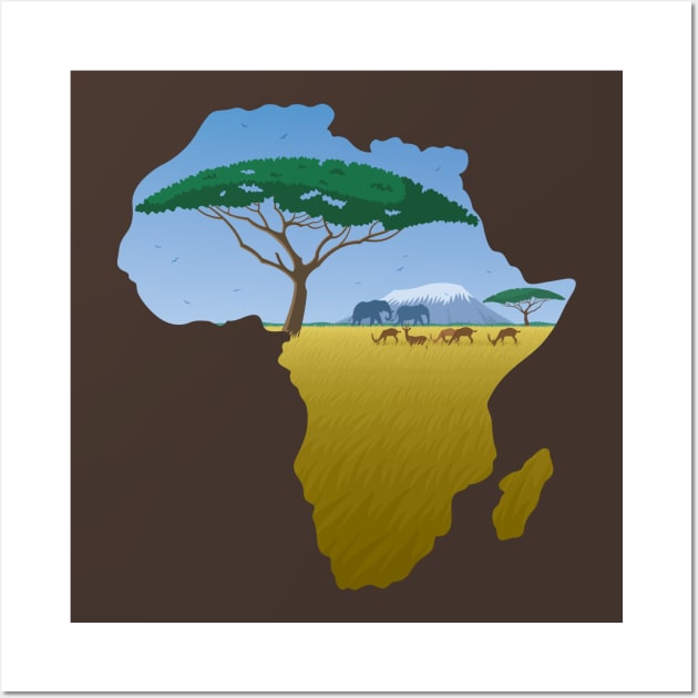 Africa Map Landscape 2 Wall Art by Malchev